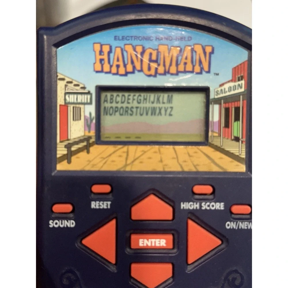 1995 Vintage Hangman Handheld Electronic Game Milton Bradley Hand Held TESTED!